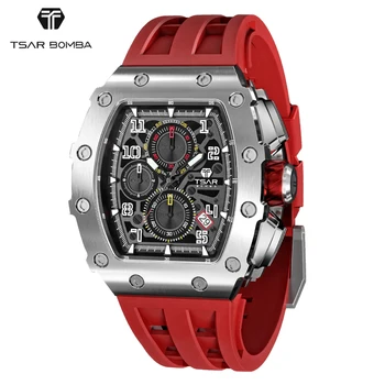TSAR BOMBA Ceas pentru Barbati de Lux Brand de Top Cuarț Bena Ceas de mana rezistent la apa 50M Safir Ceas Cronograf Moda Mens Watch