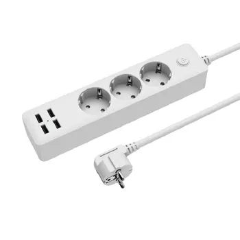 UE Plug prelungitor Portabil UE de Tip Schuko Prize 1.8 m Cablu Electric Multiple Extensie Soclu Cu 4 Port USB de Încărcare Rapidă