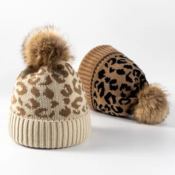 Unisex De Iarna Cald Leopard Tricotate Beanie Pălărie Moale, Gros De Moda De Înaltă Calitate Cablu Tricot Simplu Căciuli