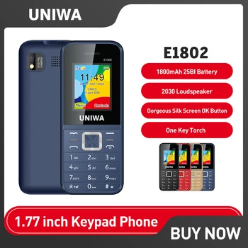 UNIWA E1802 telefon Mobil GSM 1800mAh Timp de Așteptare Wireless FM 1.77 Inch Senior Vârstnicul Telefon 2G Buton Dual SIM Telefon