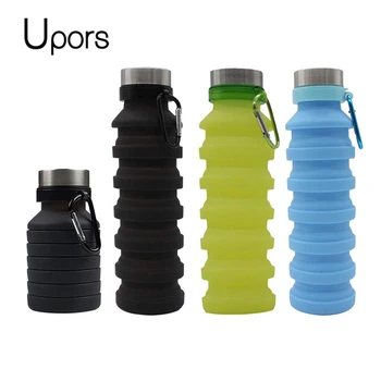 UPORS 550ML Pliabil Sticla de Apa Portabil Silicon Shaker de Proteine Sticla de Băutură de Alpinism Sport Pliabil Sticla de Apa BPA Free