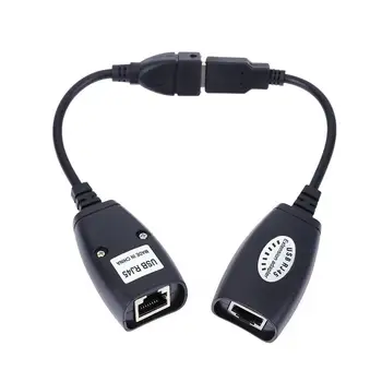 USB 2.0 Extensie Extender Adaptor de sex masculin și de sex Feminin Până La 150ft Folosind CAT5/CAT5E/6 RJ45 Rețea Lan Ethernet Cablu Repetor