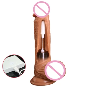 USB Leagăn Vibratoare Imense Realistic Dildo Vibrator pentru Stimulare Clitoris Penis Moale Adulți de sex Feminin Sex Produsele Jucării Sexuale Pentru Femei