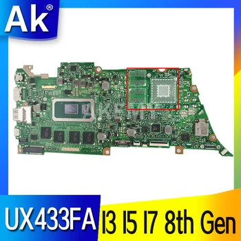 UX433FA Placa de baza Pentru ASUS Zenbook 14 UX433F UX433FN U4300F UX433 Laotop Placa de baza I3 I5 I7 8 Gen CPU 8GB 16GB RAM