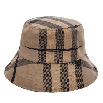 Vară Stil Nou Culoare Carouri Bărbați Și Femei Umbra Bazinul Pălărie de Moda Casual, Pliante de protecție Solară Femei Pălărie de Pescar