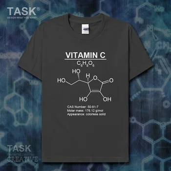 Vitamina C Formula Moleculară Chimie Subiect tricou noi Topuri tricou cu maneca Scurta, haine barbati Moda de vara din bumbac sport 01