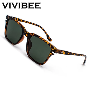 VIVIBEE Leopard Maduva Polarizat ochelari de Soare Barbati Retro Pătrat Mic de Femei Soare Glaases 2021 UV400 Înaltă Calitate Nuante de Conducere