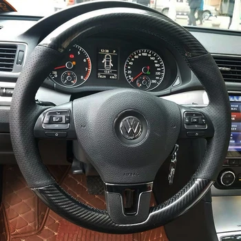 Volan masina Acoperire Non-alunecare de piele de Căprioară Pentru Volkswagen Passat B7 CC, Touran Magotan Sagitar VW Gol Interior Auto Tiguan