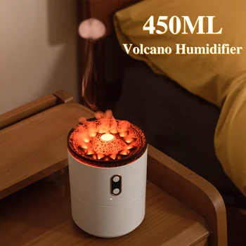 Vulcanice Umidificator de Aer cu Flacără Difuzor de arome cu Ultrasunete USB Ceață Rece, Filtru de Fogger CONDUS Ulei Esential de Meduze Parfum Acasă