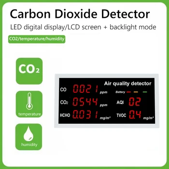 W17 Calitatea Aerului Interior Monitor baterie Reîncărcabilă CO CO2 Formaldehidă HCHO TVOC AQI Detector Timp Real Tester pentru Masina Biroul de Acasă