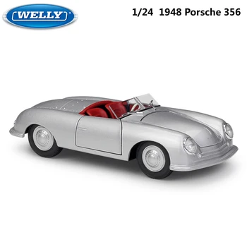 WELLY Diecast Scara 1:24 Macheta Auto Clasic Convertibil 1948 Porsche 356 Metal Masina Sport din Aliaj Mașină de Jucărie Pentru Copil, Cadouri de Colectie