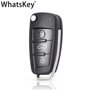 WhatsKey Calitate de Top 3 Butoane Flip Cheie de Mașină de la Distanță Pliere Cheie Acoperi Shell Fob Caz Cheie Pentru Audi TT T3 A8 A6 c5 c6 A4 b6 b7 A3