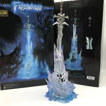 World of Warcraft 25cm Anime Joc de Acțiune Figura Armă Frostmourne Sabie cu LED-uri Iluminare de Starz PVC Jucărie pentru Copil Boy Cadou de Vacanță