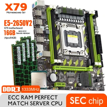 X79G placi de baza X79 Set Cu Combo-uri despre lga2011 Xeon E5 2650 V2 CPU 4buc x 4GB = 16GB de Memorie DDR3 RAM Radiator 10600R 1333Mhz PC3