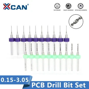 XCAN 10buc 0.15-3.05 mm Carbied PCB Mini Burghiu Pentru Imprimare Circuitul de Foraj 3.175 mm Coadă PCB Burghiu Set