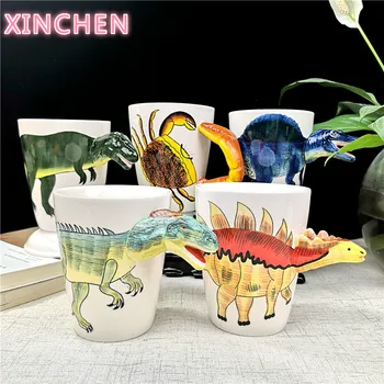 XINCHEN Ceramice Desene animate Dinosaur Cana de Apa de Animale Drăguț Tyrannosaurus Birou Cupa Creative coloanei Vertebrale Dragon Cana Lianglong Ceașcă de Cafea