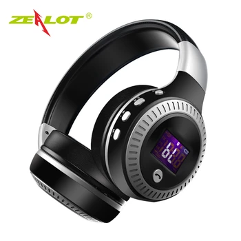 Zealot B19 Căști Display LCD HiFi Bass Cască Stereo Bluetooth Wireless Headset Cu Microfon, Radio FM Slot pentru Card TF Căști
