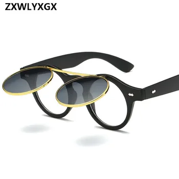 ZXWLYXGX Moda Retro Rotund Steampunk ochelari de Soare Femei/Barbati de Brand Designer de Epocă Steam Punk Ochelari de Soare oculos gafas de sol