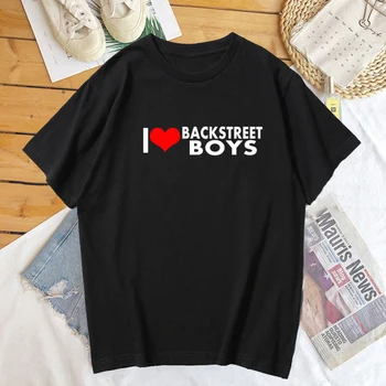 Îmi Place Backstreet Boys Inima Tricou Femei din Bumbac cu Maneci Scurte Casual de Vara Tricouri BSB Band Tee Cămașă Streetwear Unisex Sus